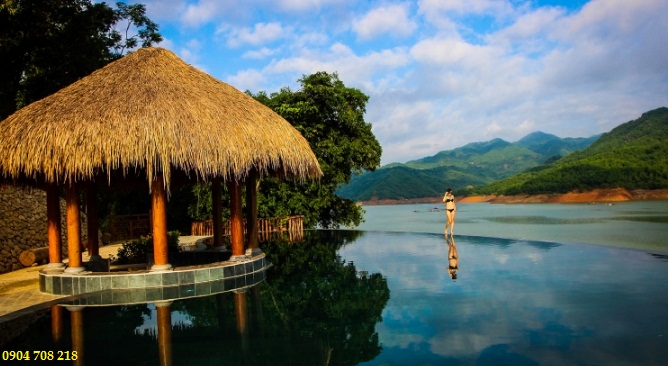 bể bơi vô cực Mai Châu Hideaway Resort